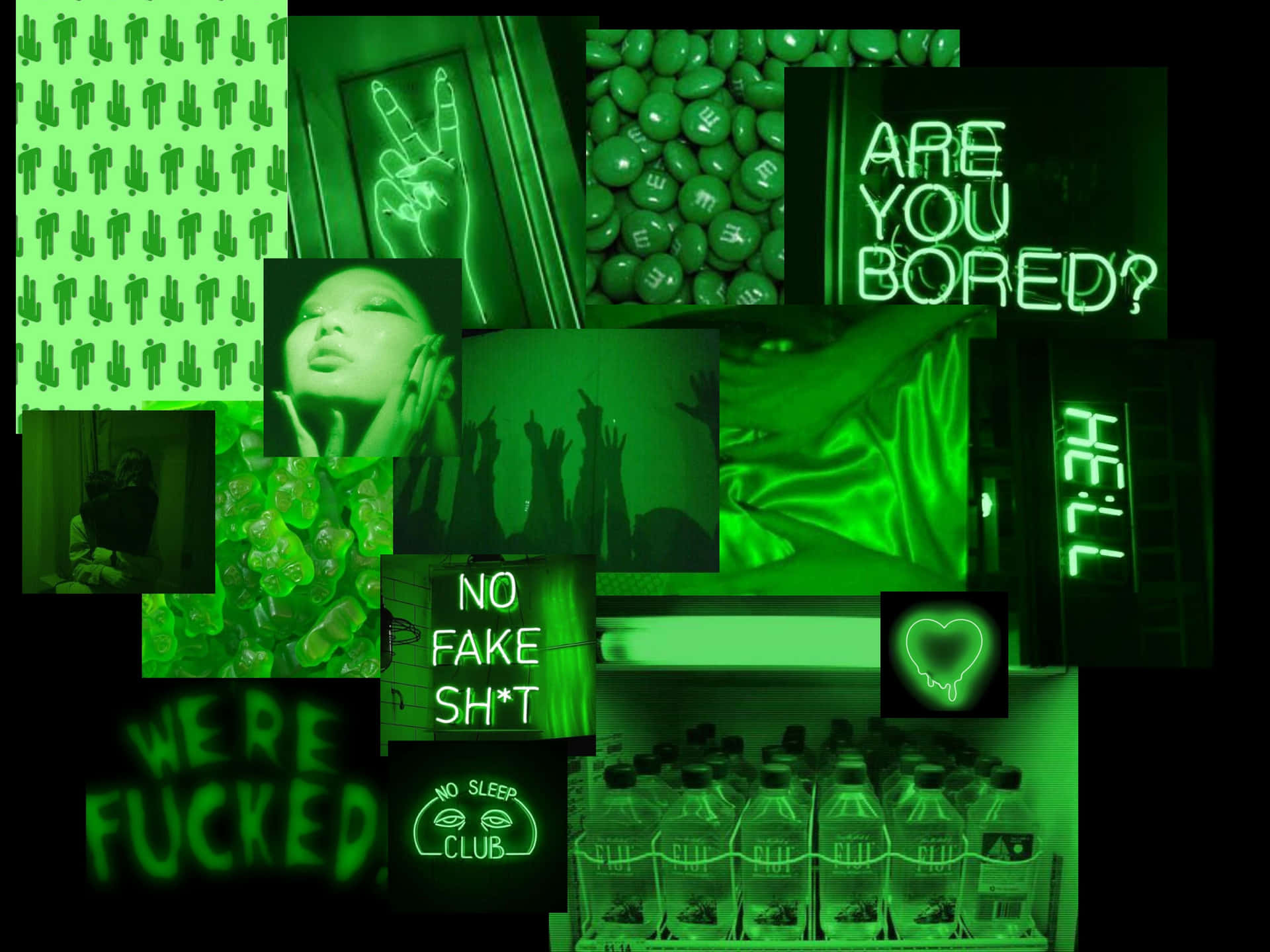A Stylish Neon Green Desktop Aesthetic Background