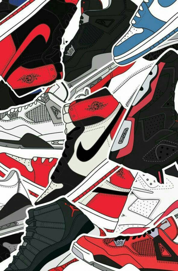 A Stylish Pair Of Jordan Shoes. Background