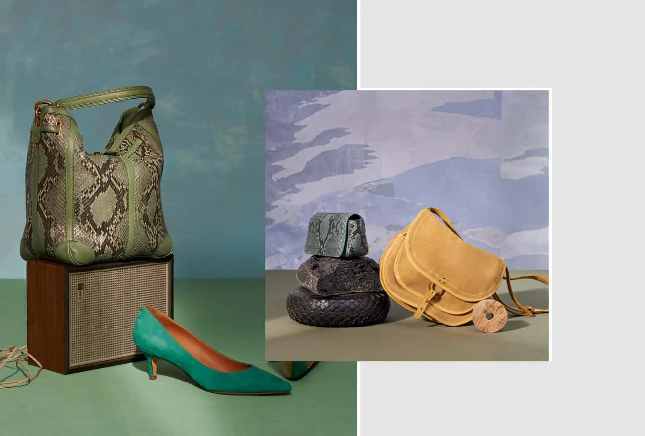 A Stylish Selection Of Jérôme Dreyfuss Handbags And Footwear Background