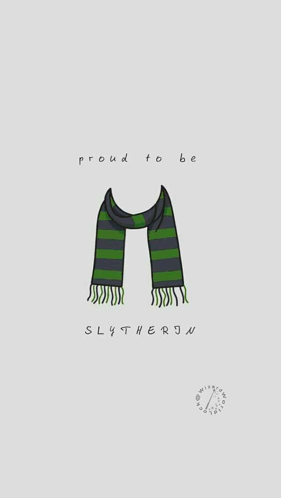 A Stylistic Slytherin Design Featuring Black And Green Colors.