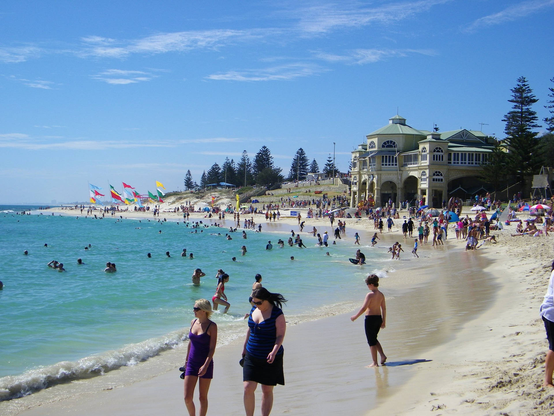 A Sun-drenched Day At Cottesloe Beach, Perth Background