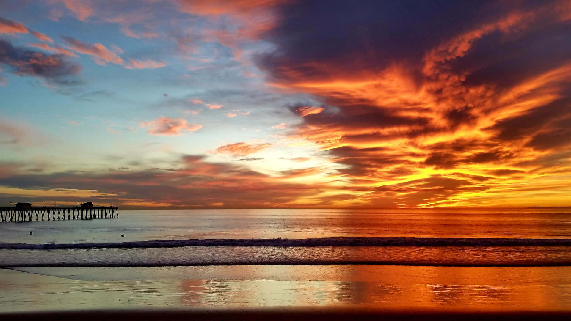 A Sunrise Over The California Coast Background