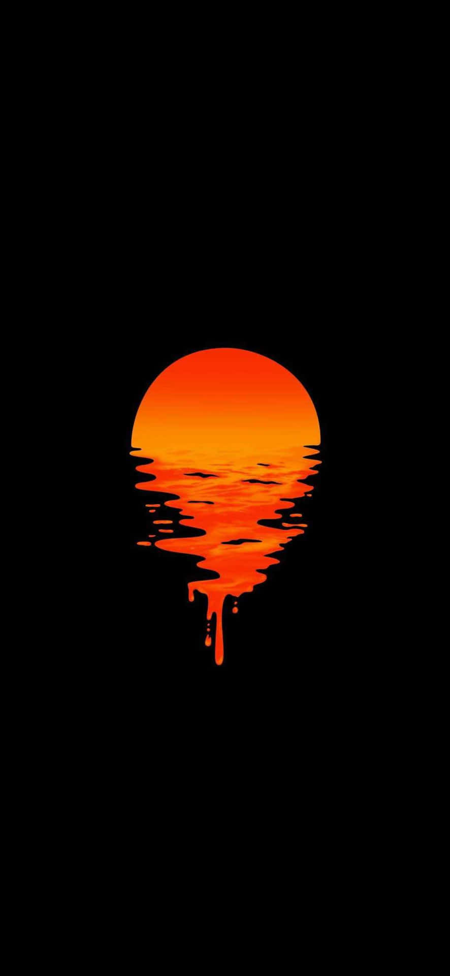 A Sunset With A Black Background Background