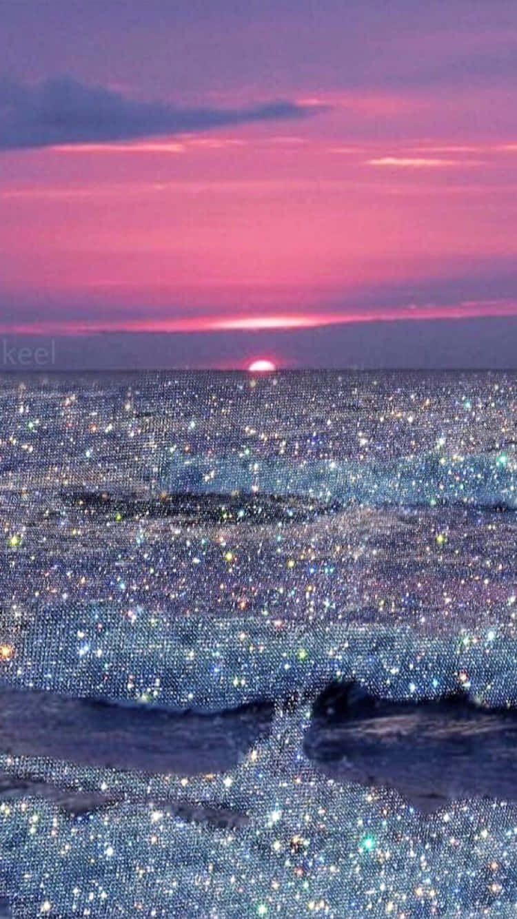 A Sunset With Glitter On The Ocean