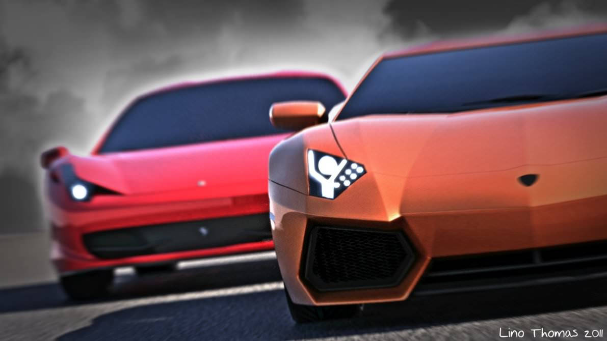 A Supercar Showdown: Lamborghini Vs Ferrari Background