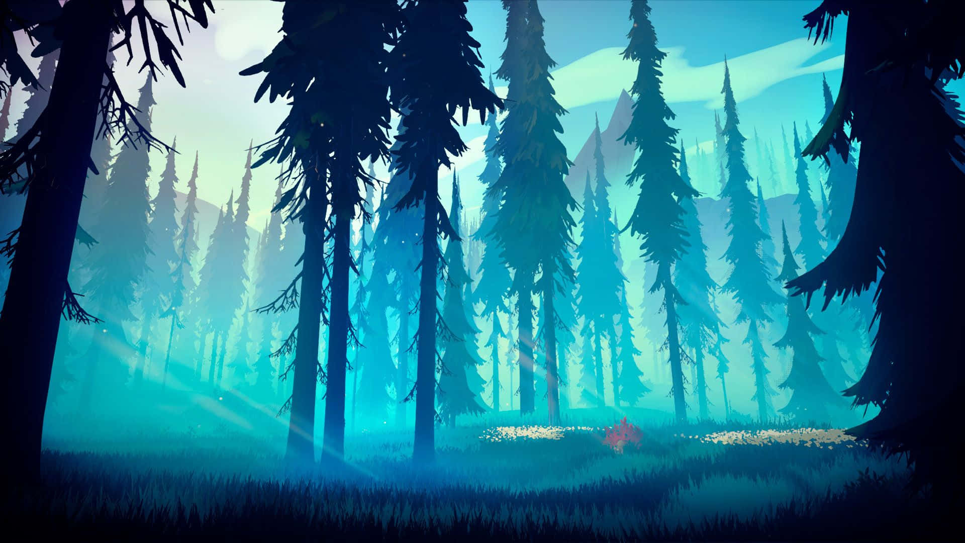 A Surreal, Calming Look At A Striking Cyan Aesthetic Background