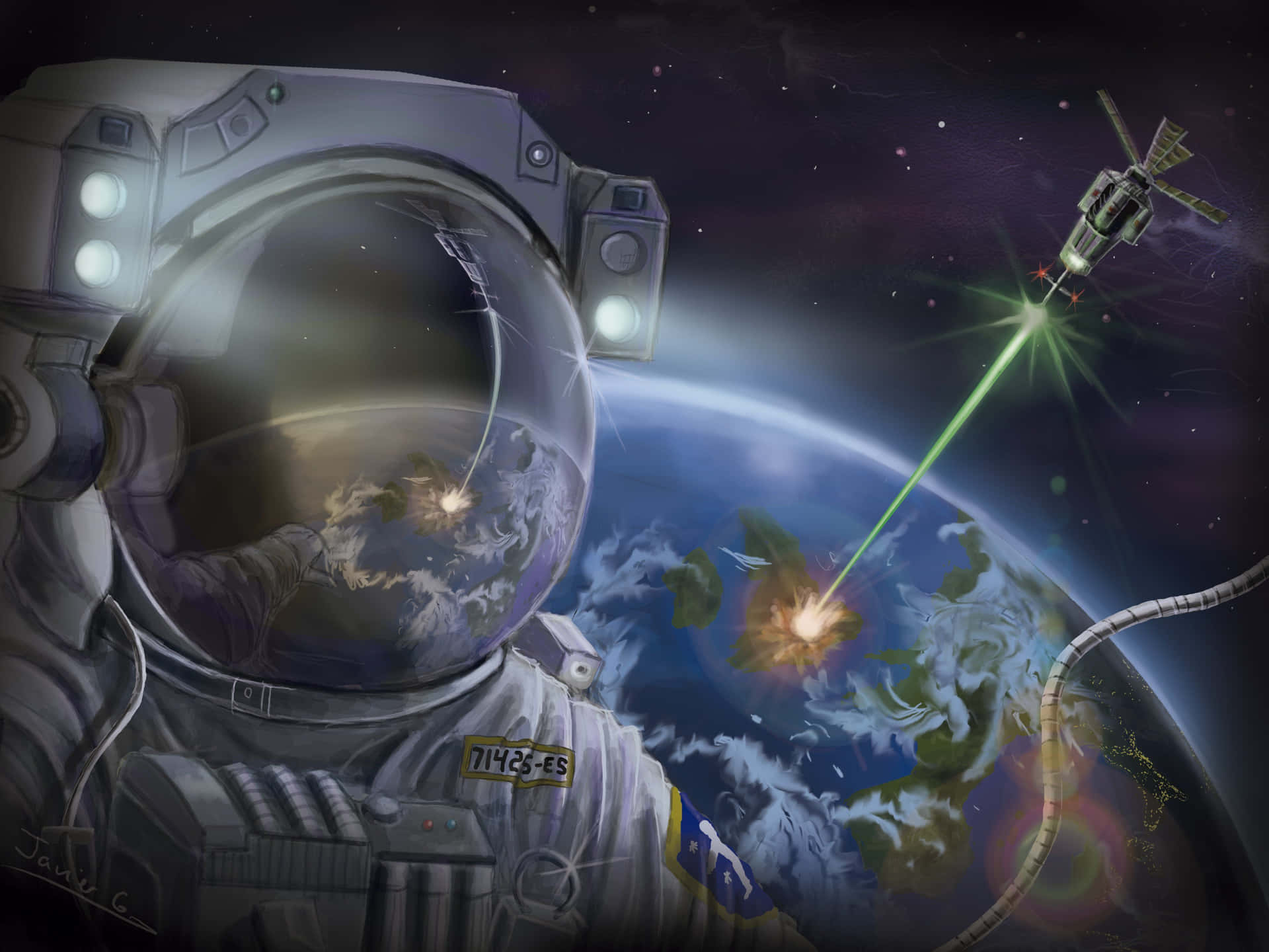 A Surreal Journey Through Space With This Remarkable Trippy Astronaut Background