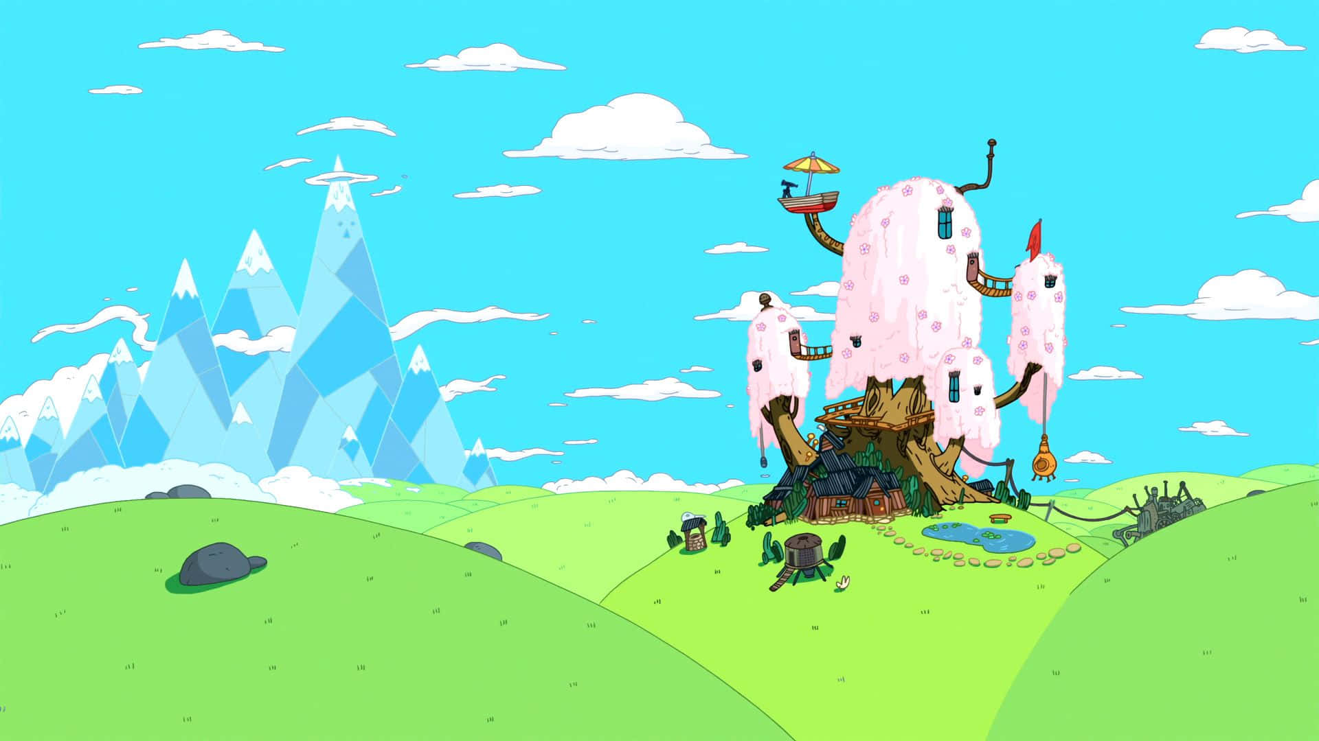 A Surreal Landscape Full Of Adventure In The World Of Adventure Time