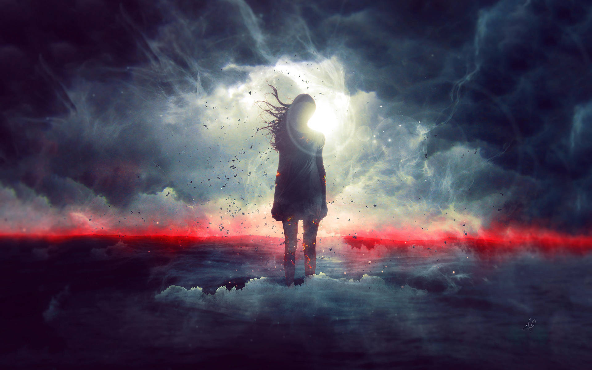 A Surreal Lucid Dream Of A Young Girl Background