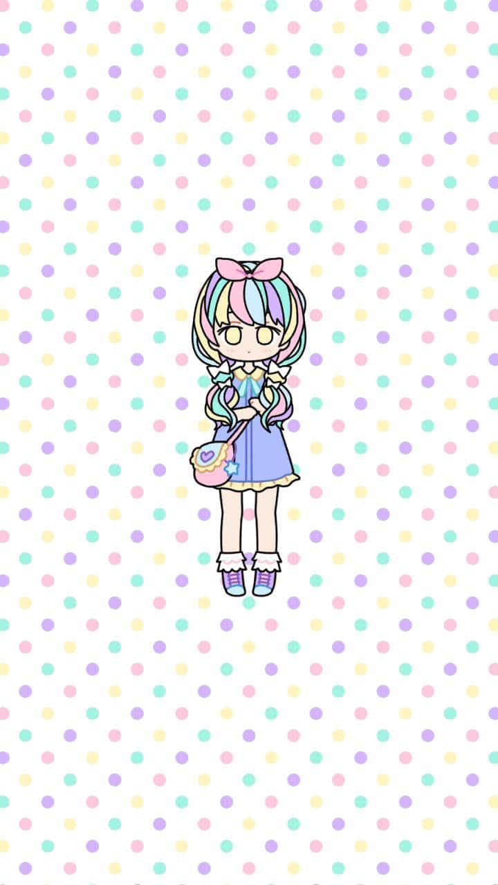 A Sweet And Candy-like Pastel Landscape Of Kawaii Style. Background