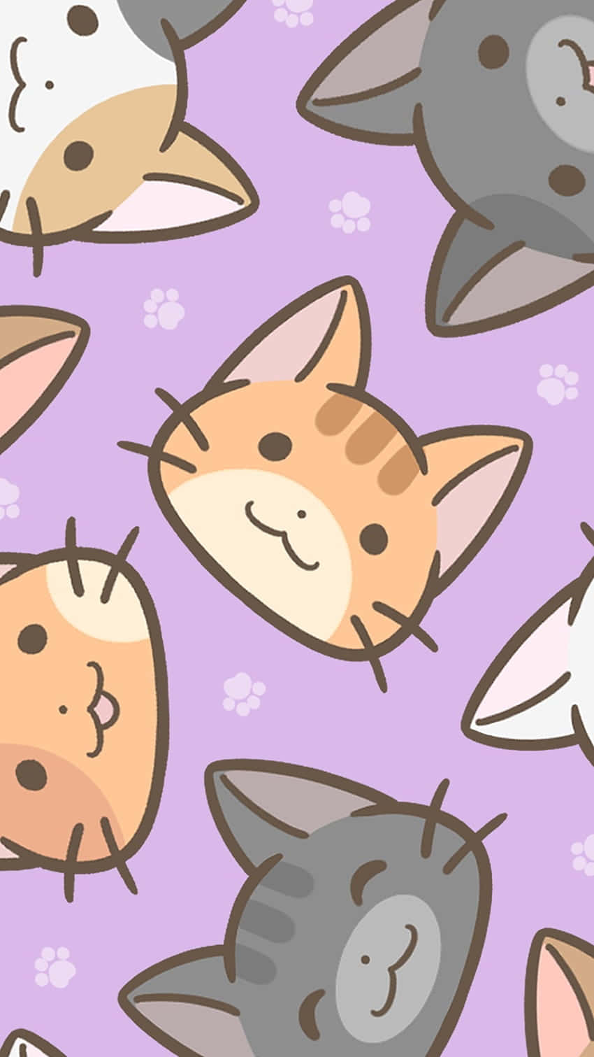 A Sweet And Playful Pattern Featuring A Cute Cat! Background