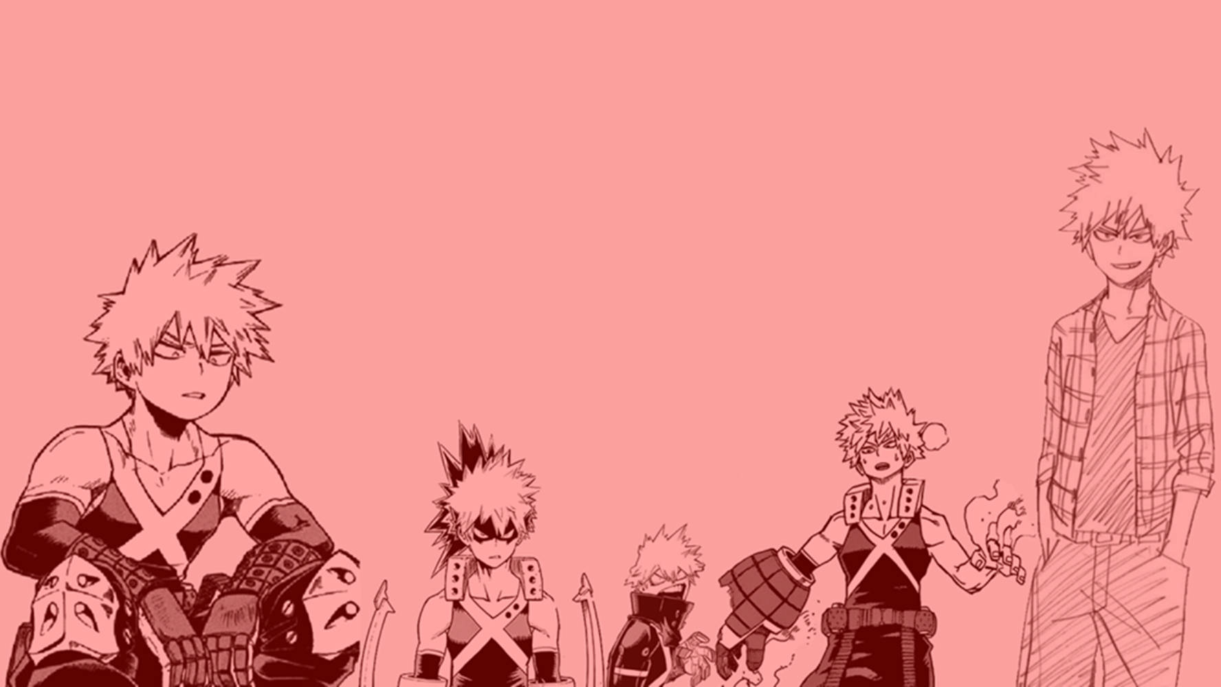 A Sweet And Smiling Bakugou Background