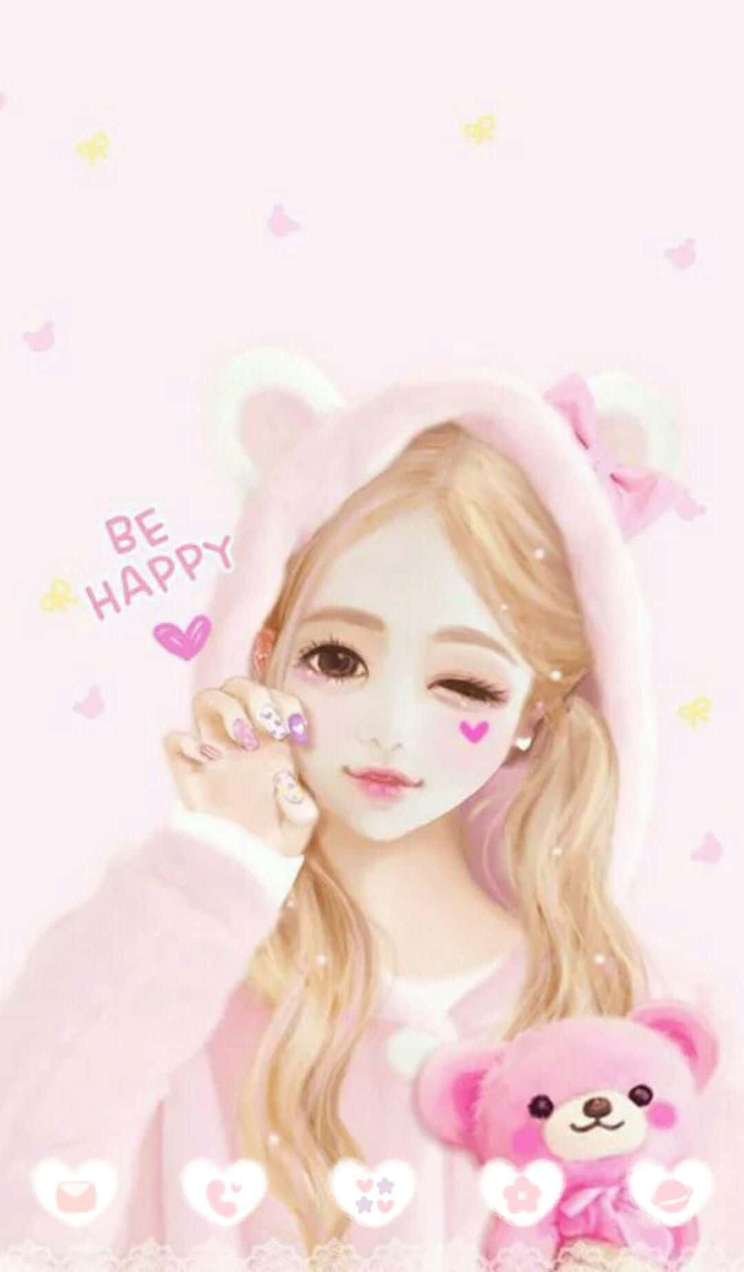 A Sweet, Cute Girly Girl Showing Off Her Charm