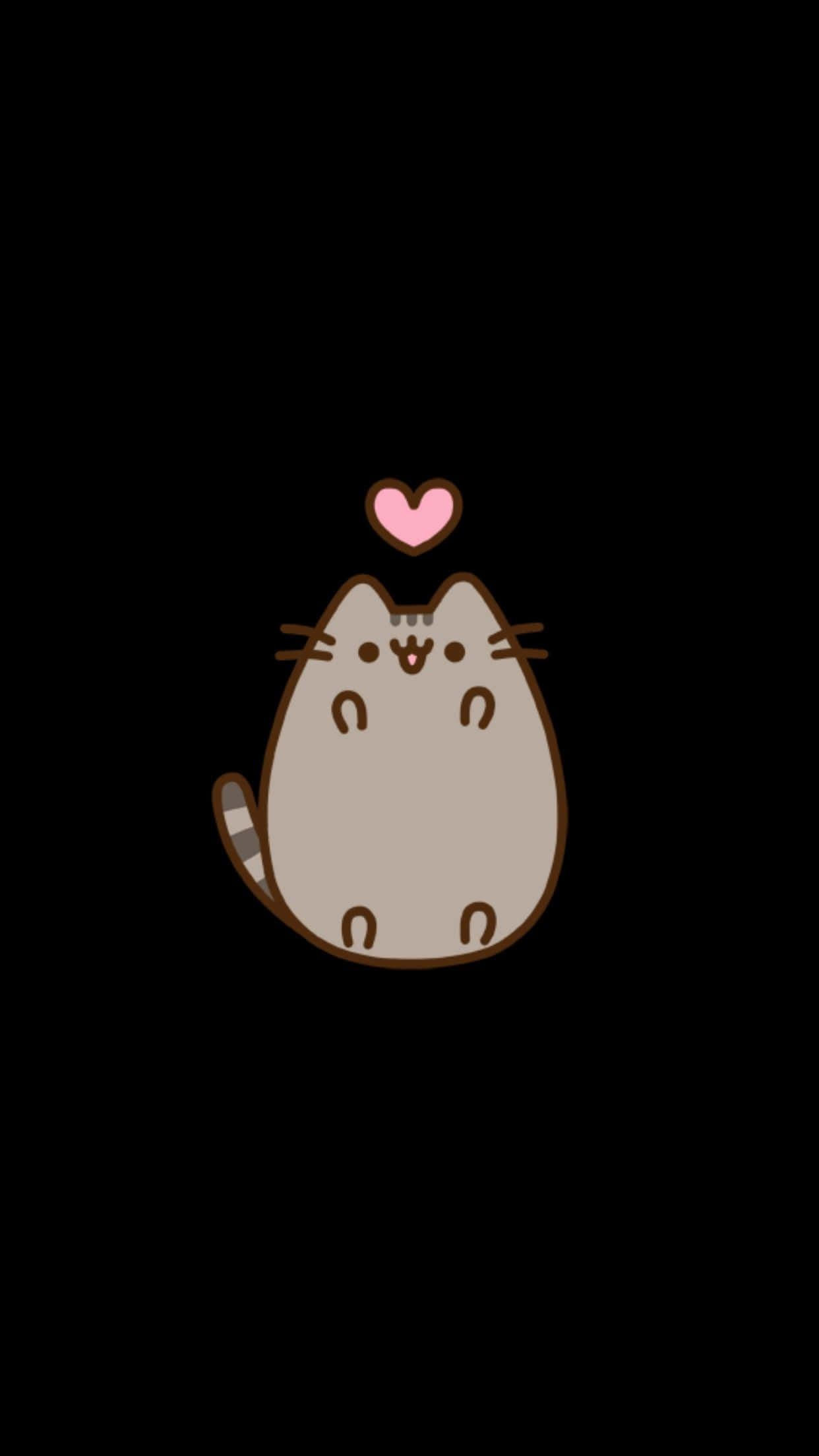 A Sweet Kawaii Pusheen Waiting To Be Hugged! Background