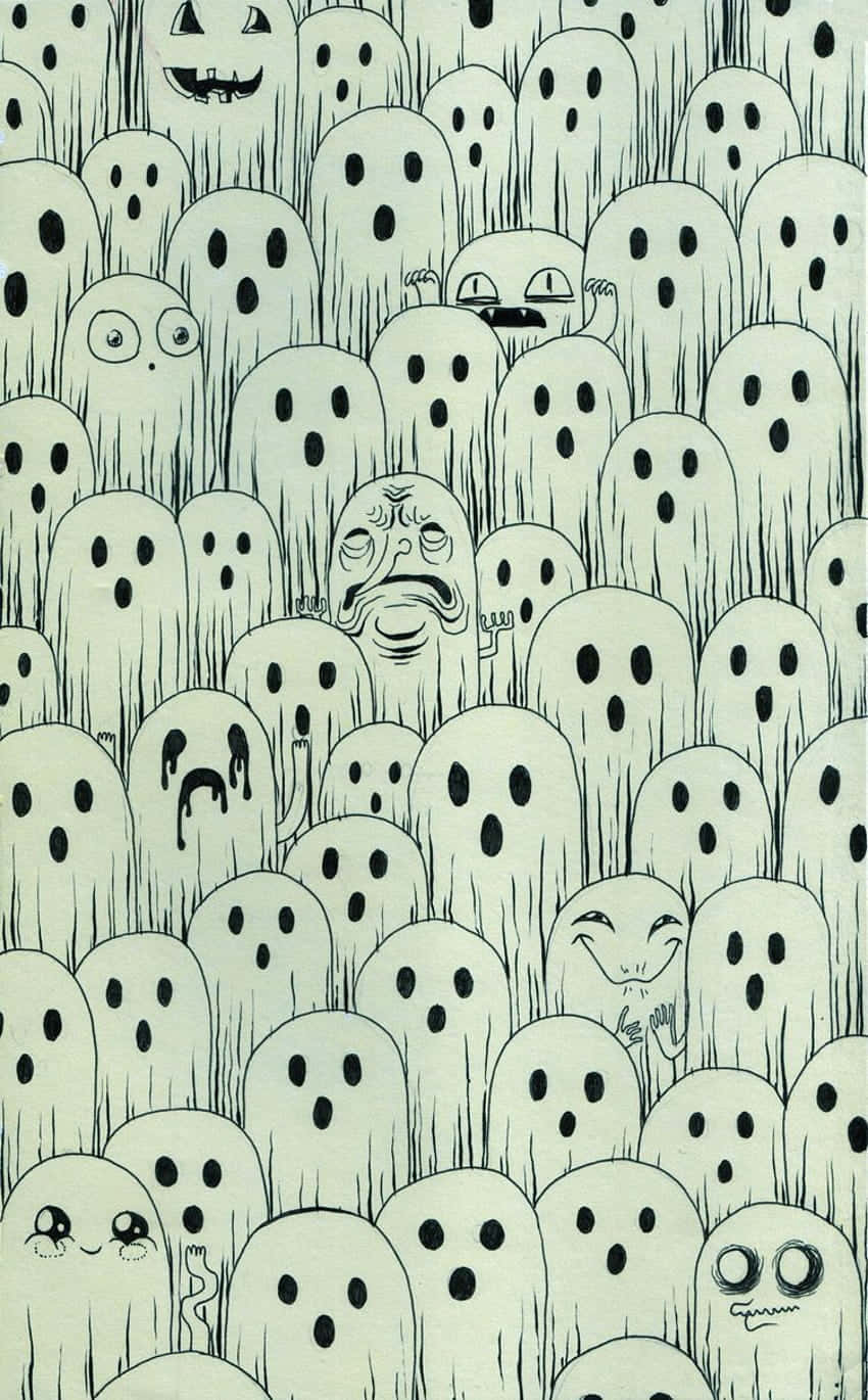 A Sweet Little Ghost Is All Dressed Up For Halloween. Background