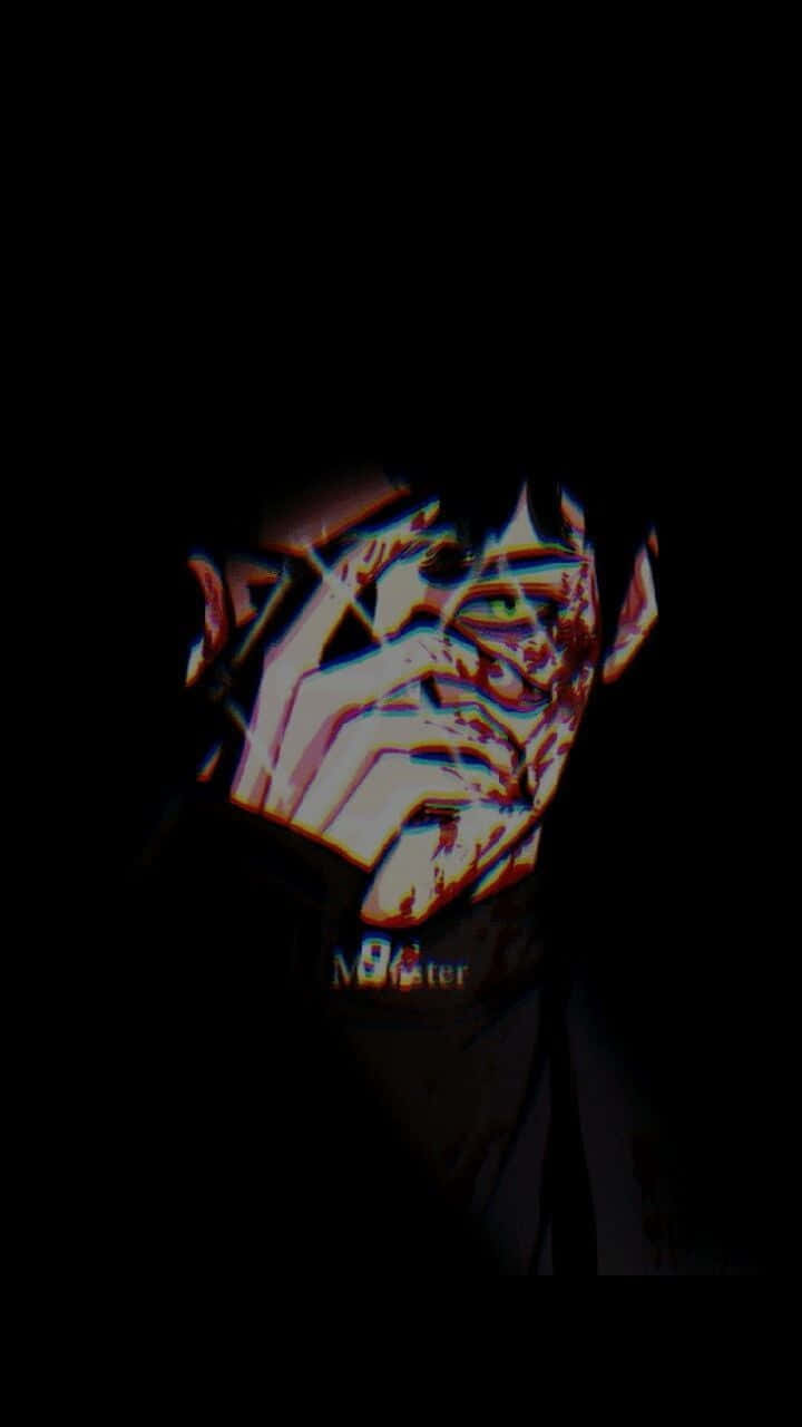 A Sweet Yet Mysterious Figure In A Dark Anime Setting. Background