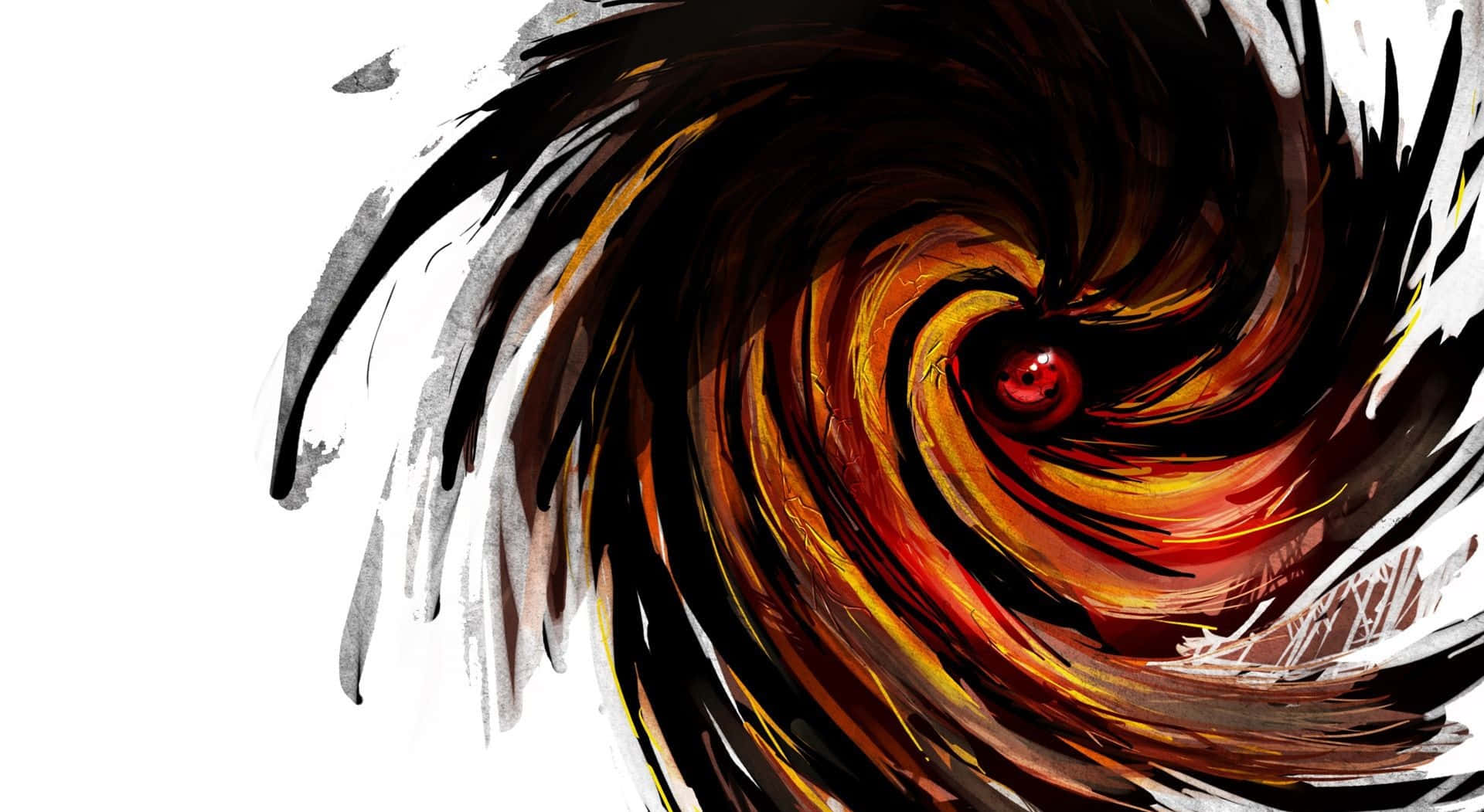 A Swirling Red And Black Swirl On A White Background Background