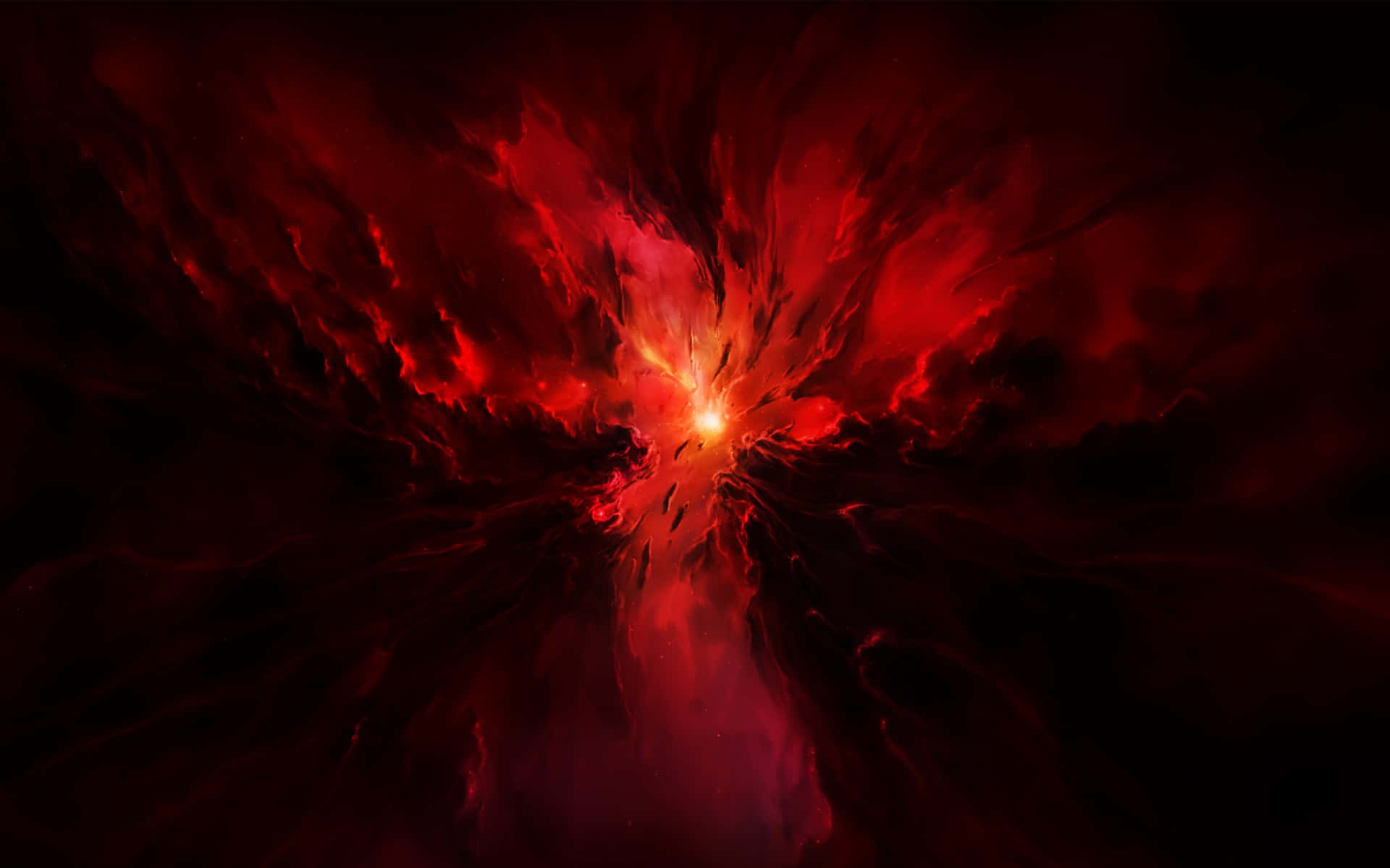 A Swirling Red Nebula In Space Background