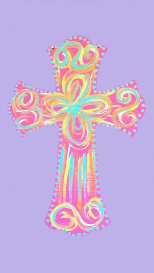 “a Symbol Of Faith And Hope - A Pink Cross” Background