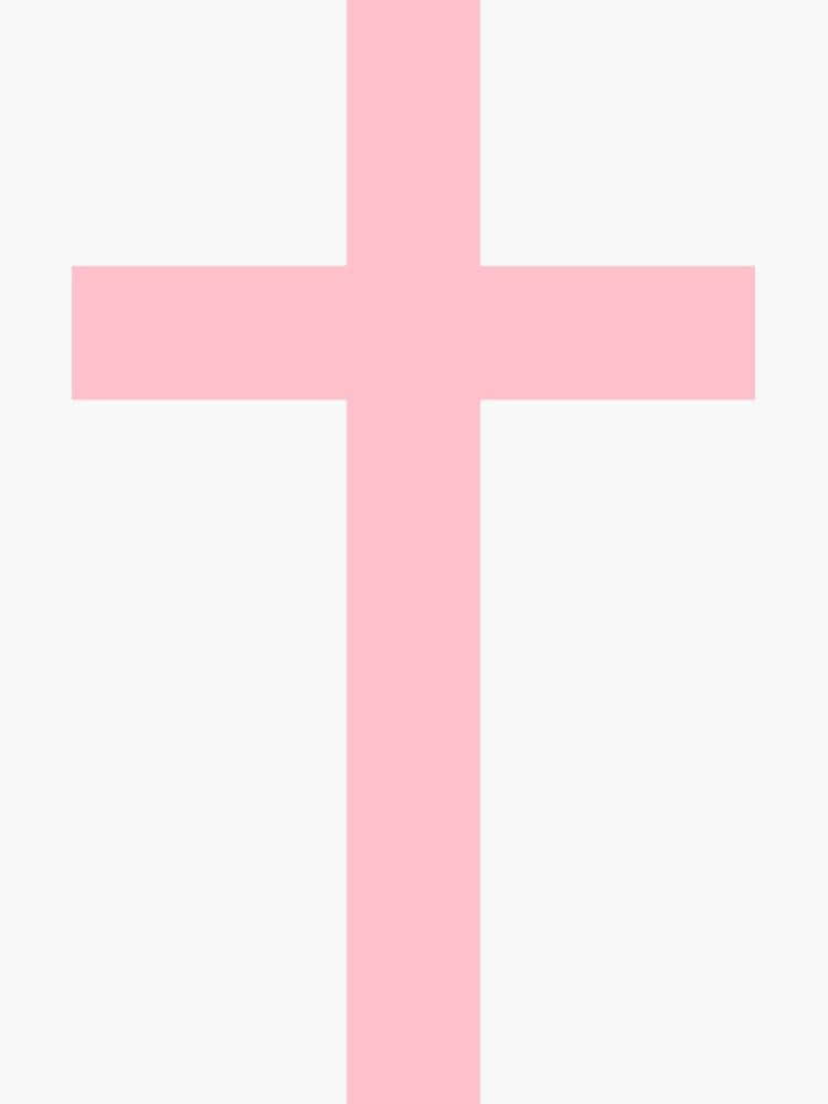A Symbol Of Hope And Faith: A Pink Cross In A Field Of Daisies Background