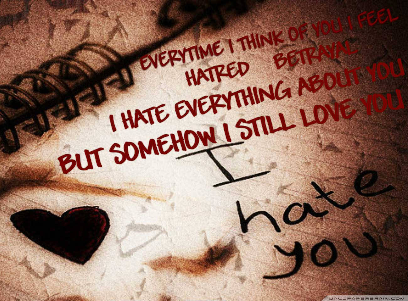 A Tale Of Opposite Emotions - Love And Hate Background