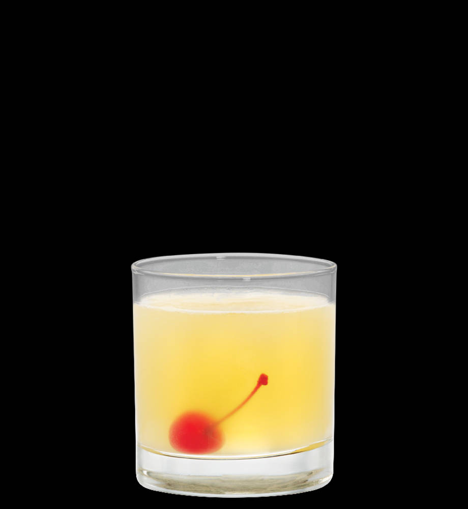 A Tangy Invitation: Sour Whiskey Drink With Cherry On Top Background