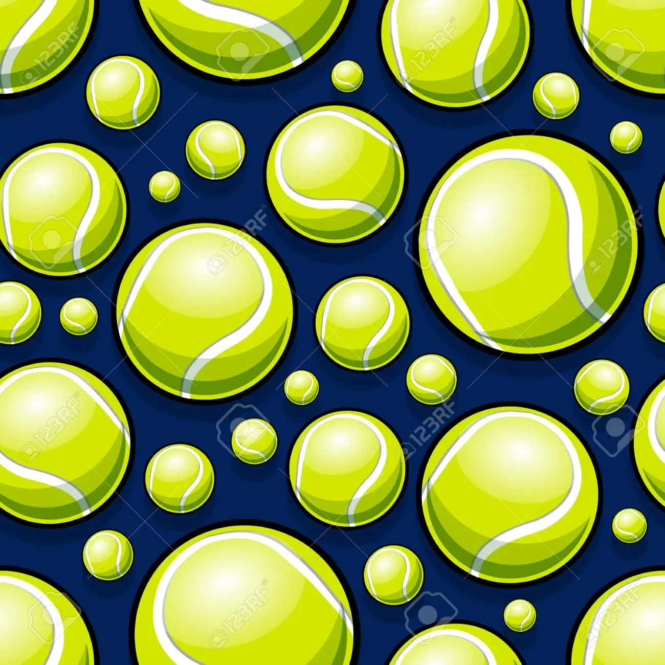A Tennis Ball On The Court Background