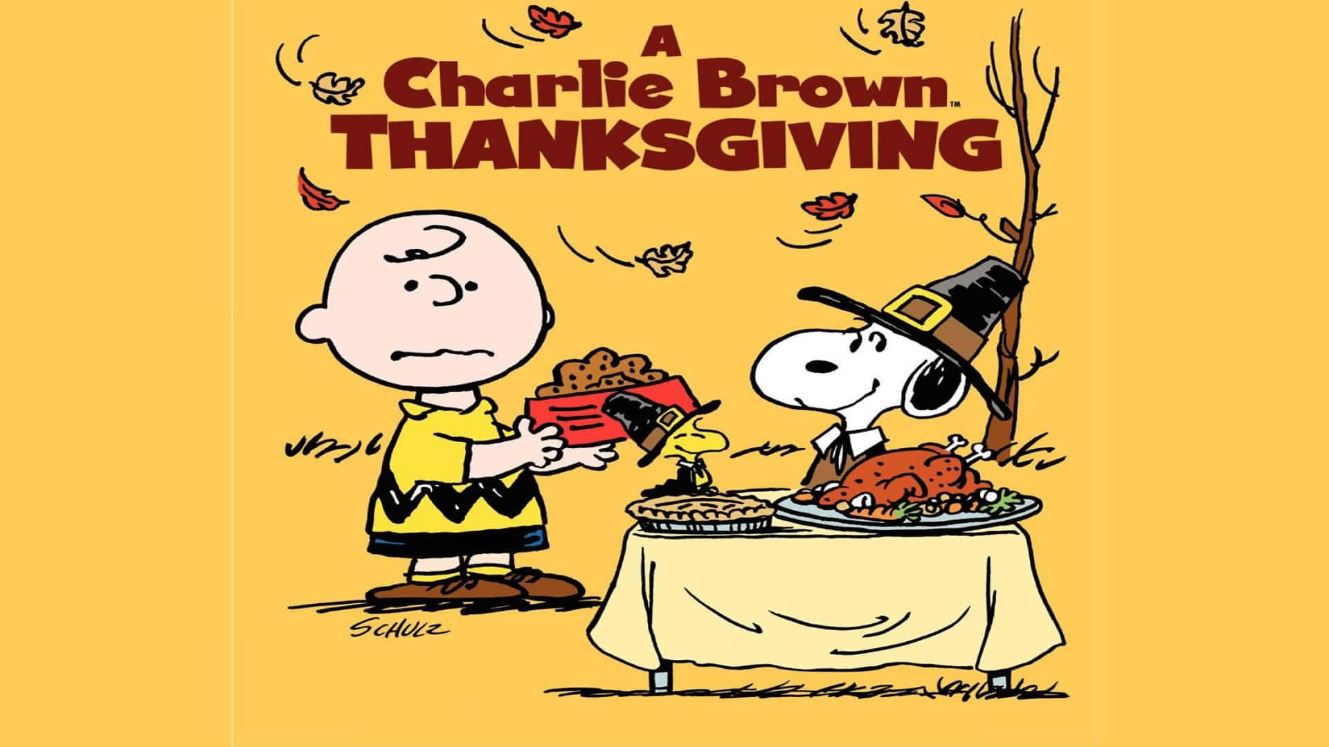 A Thankful Snoopy Celebrates Thanksgiving Background