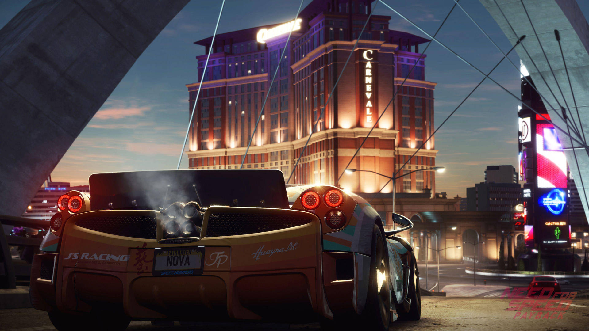 A Thrilling Chase In Need For Speed Payback With The Stunning Pagani Huayra Carnevale. Background