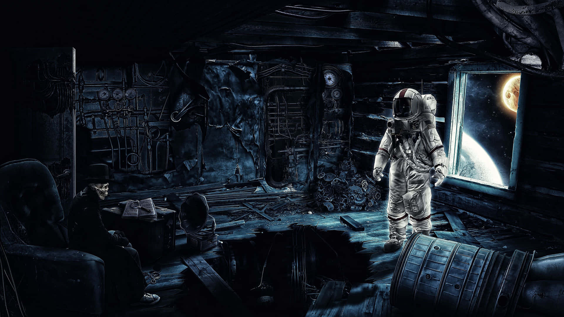 A Thrilling Space Exploration Featuring An Imaginative Astronaut Background