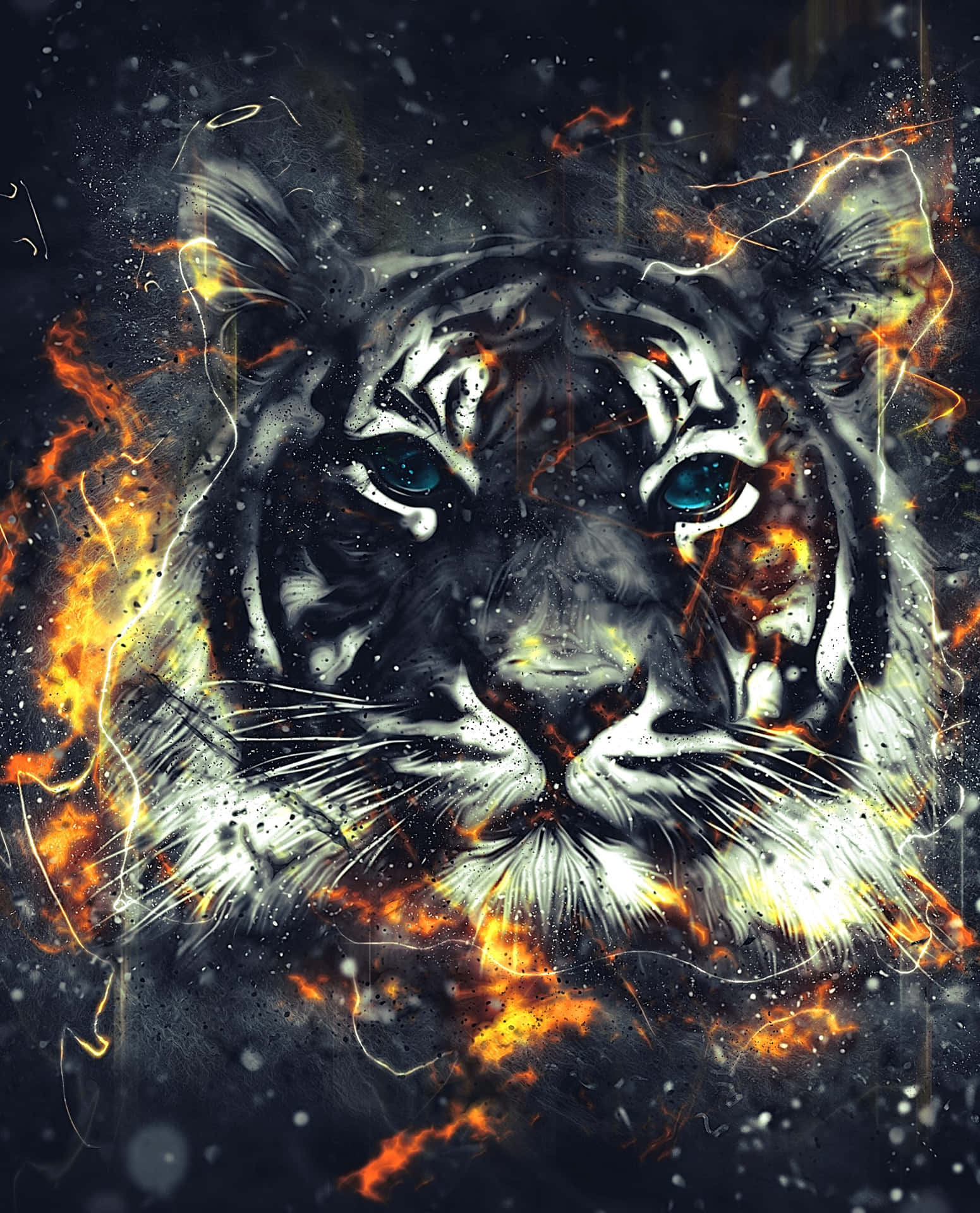 A Tiger With Fire In Its Eyes