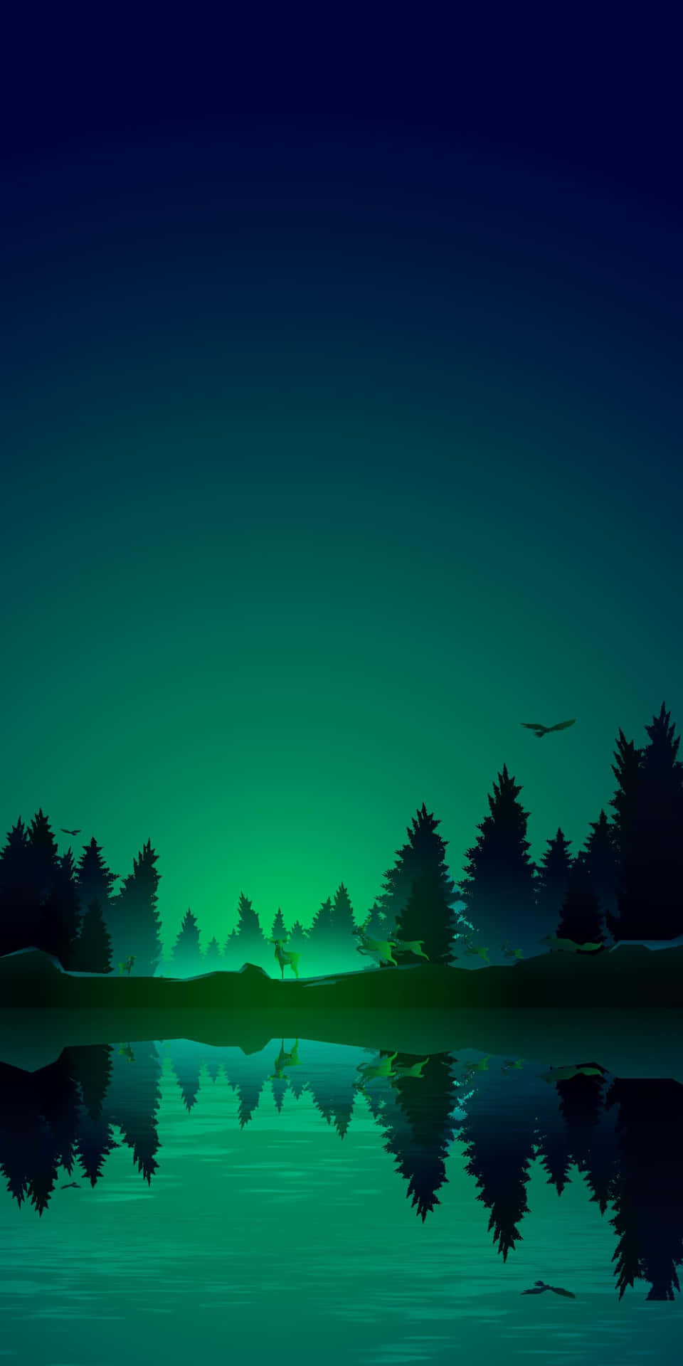 A Towering Forest Of Soothing Dark Green Scenery. Background