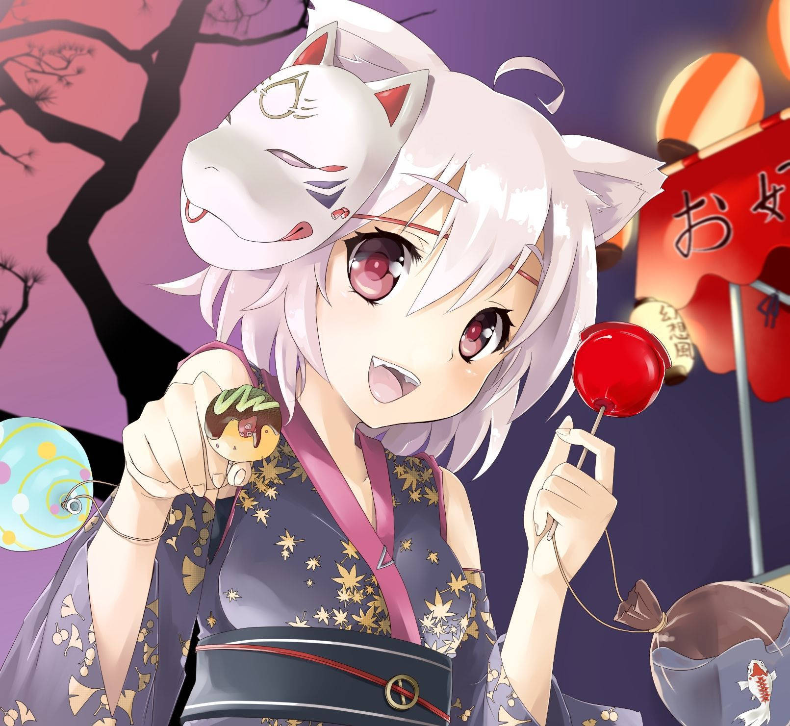 A Traditional Japanese Kitsune From Folklore Background