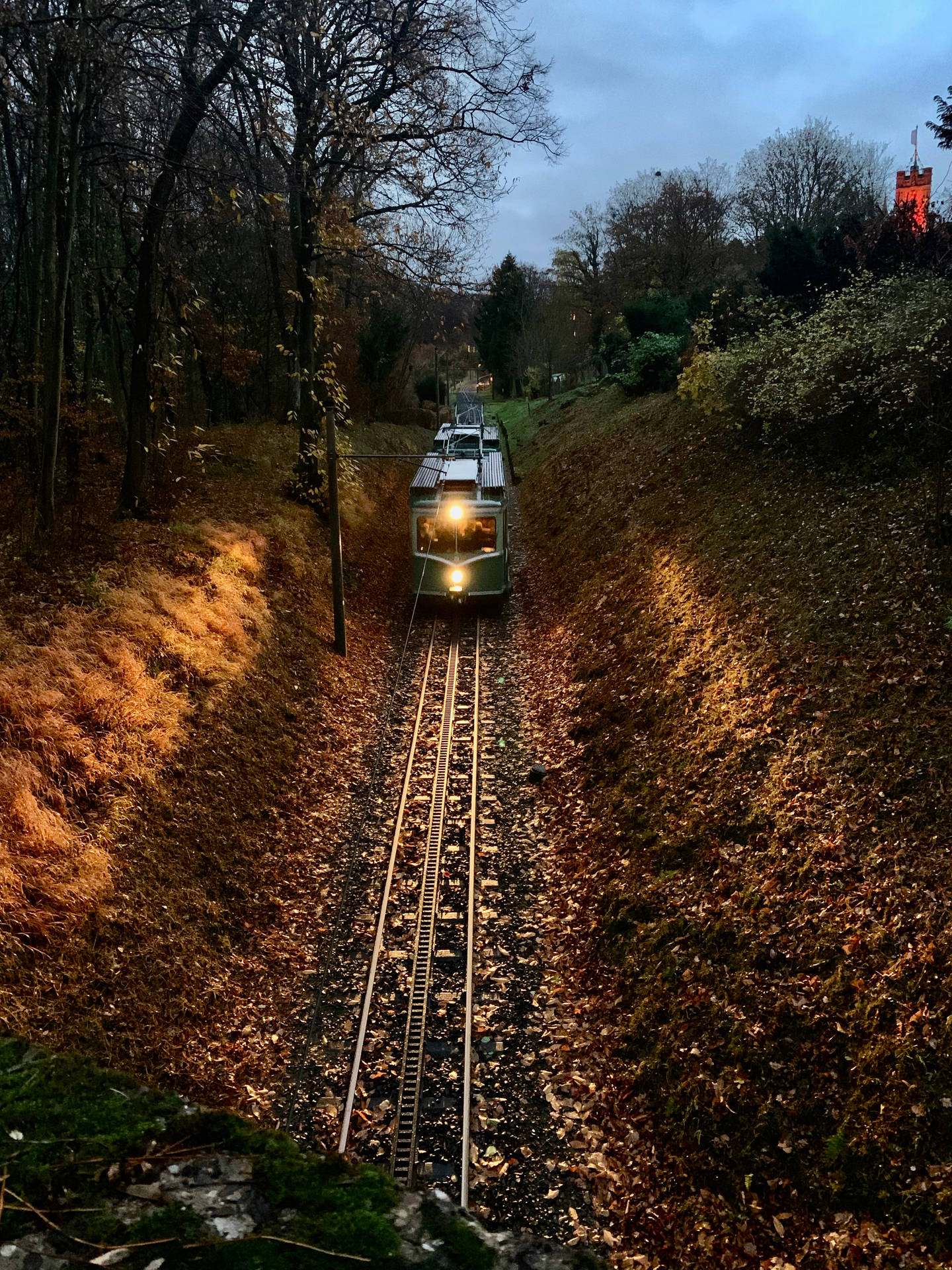A Train Travelling Through The Countryside