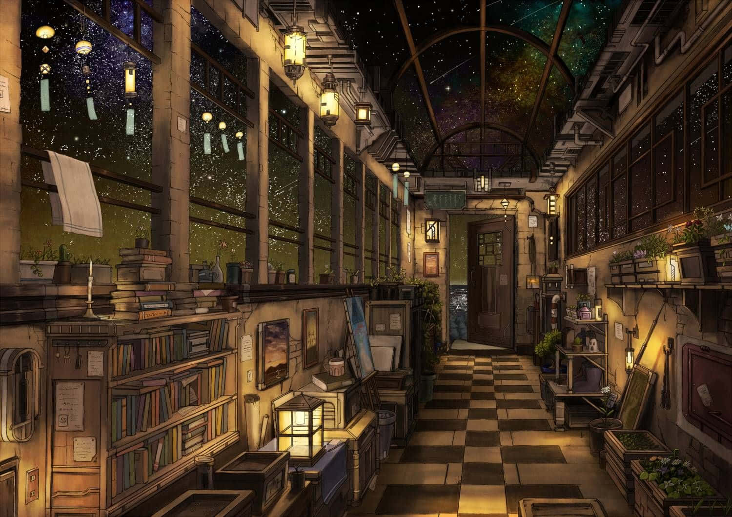 A Tranquil Anime Sanctuary In The Forest Background