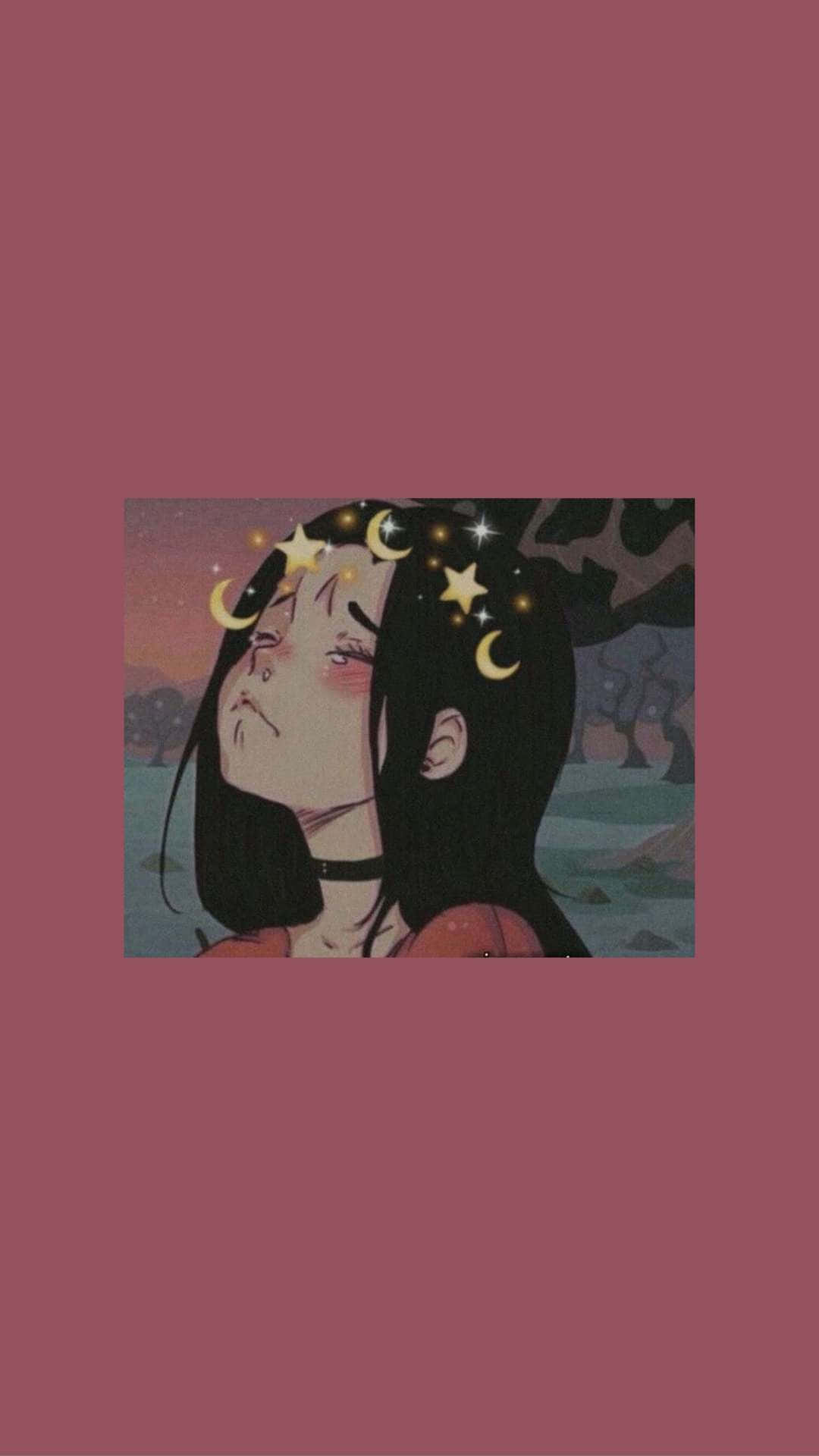A Tranquil Landscape With A Dreamy Pink Sky In The Japanese Anime Aesthetic Background