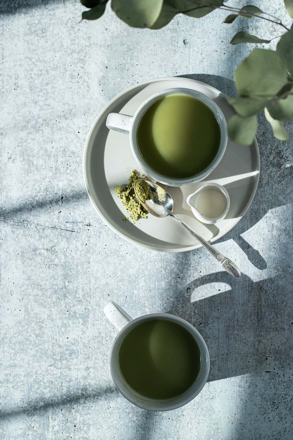 A Tranquil Moment With Matcha Tea Background