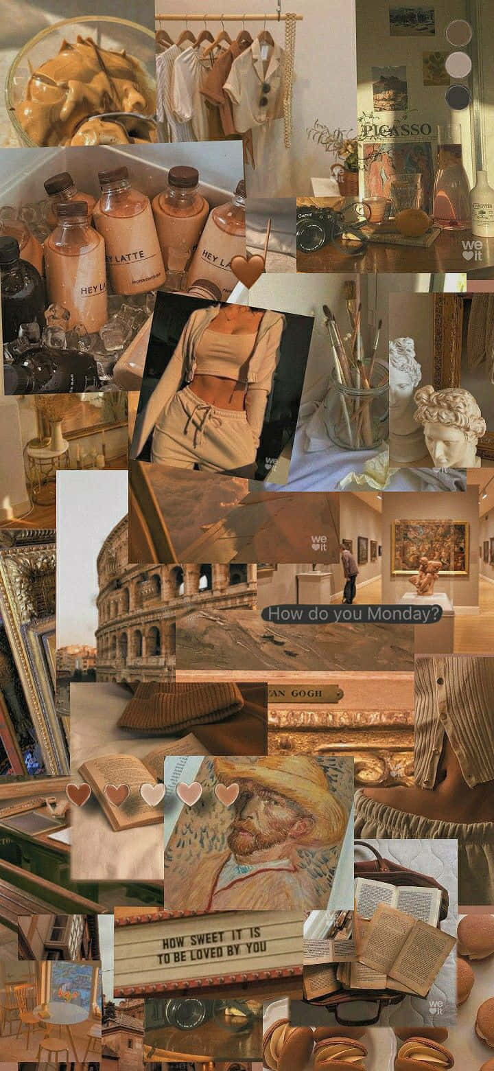 A Tranquil Scene Of Brown And Gold Background