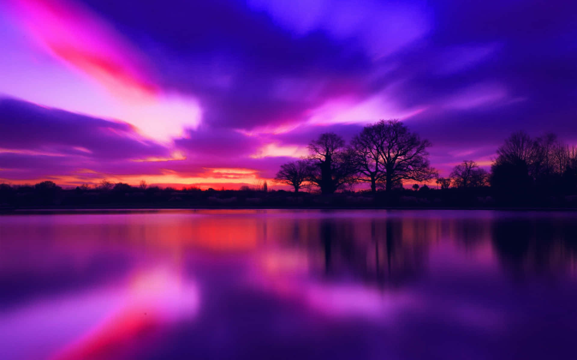 A Tranquil Sky Filled With Hues Of Blue And Purple Background