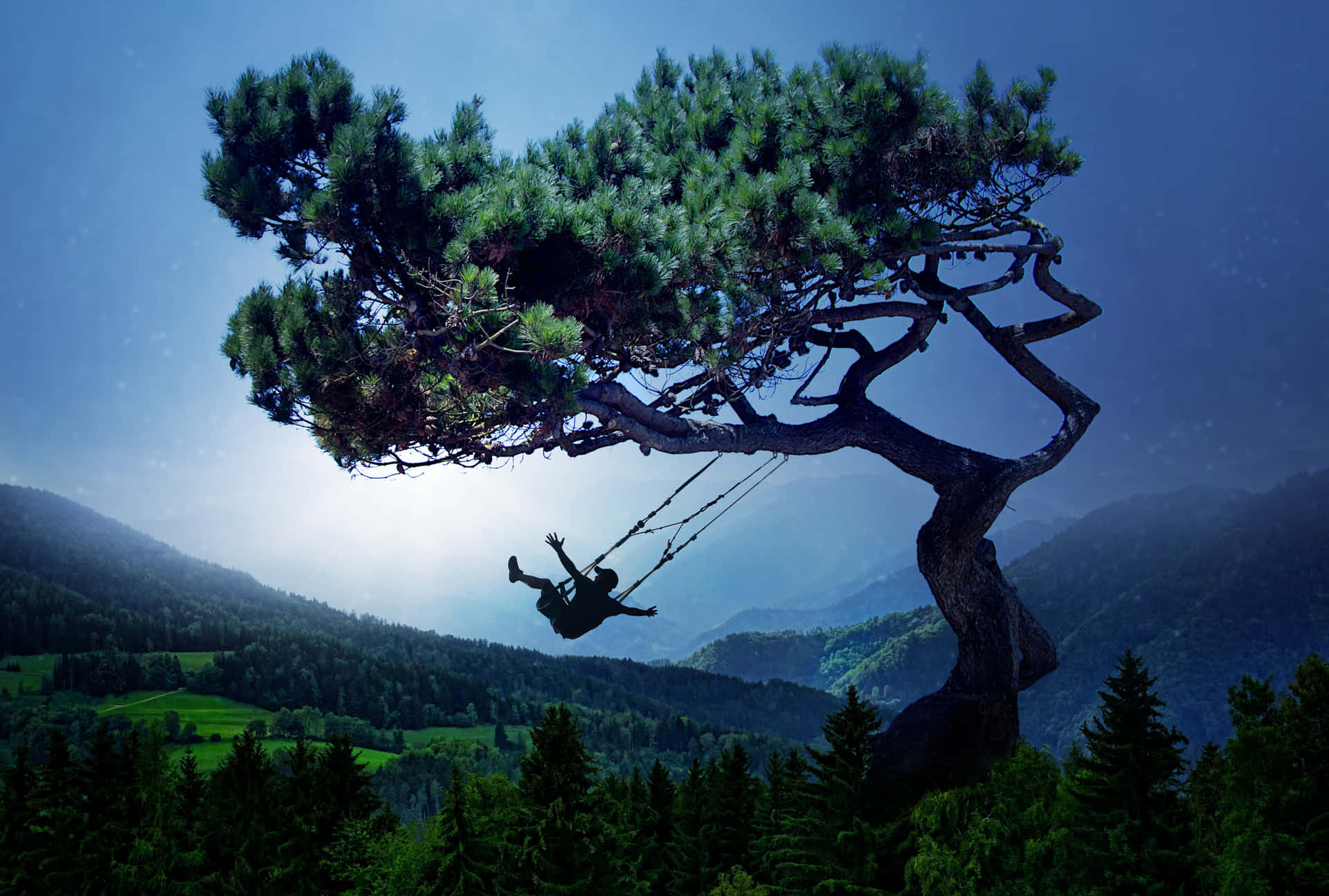 A Tranquil View Of A Mountain Lake In Cool Landscape