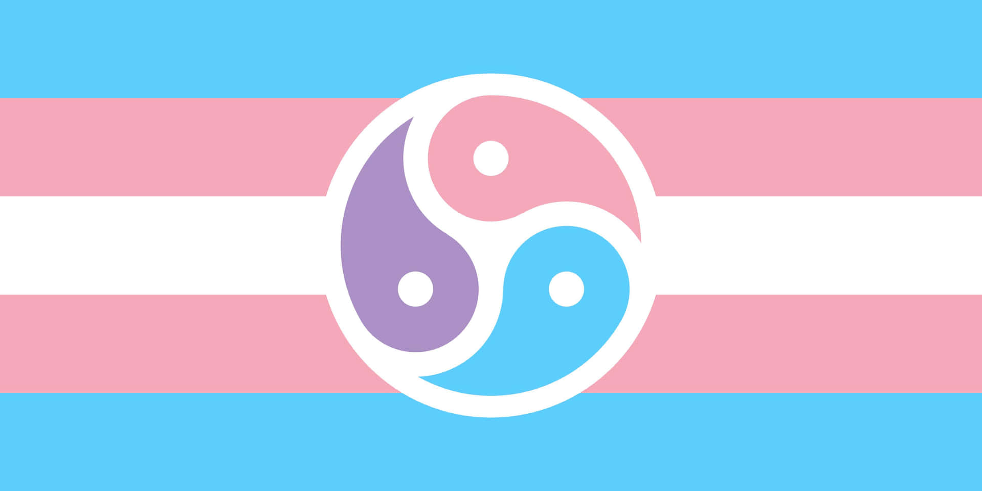 A Transgender Flag With A Yin Symbol Background