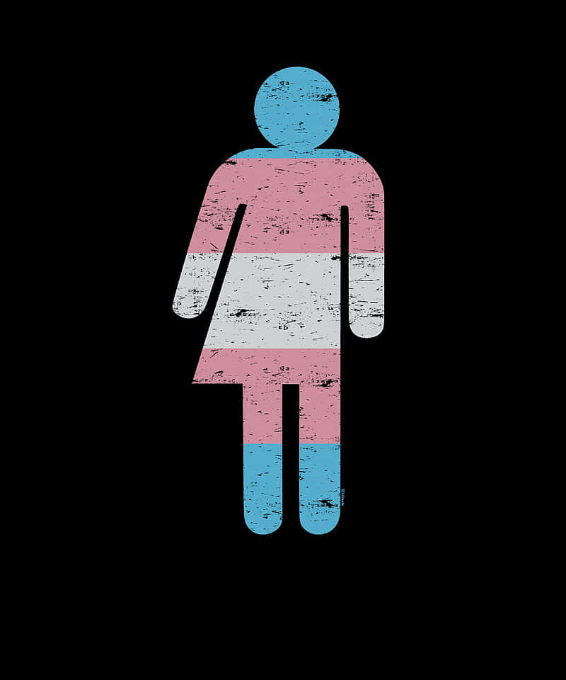 A Transgender Symbol On A Black Background Background