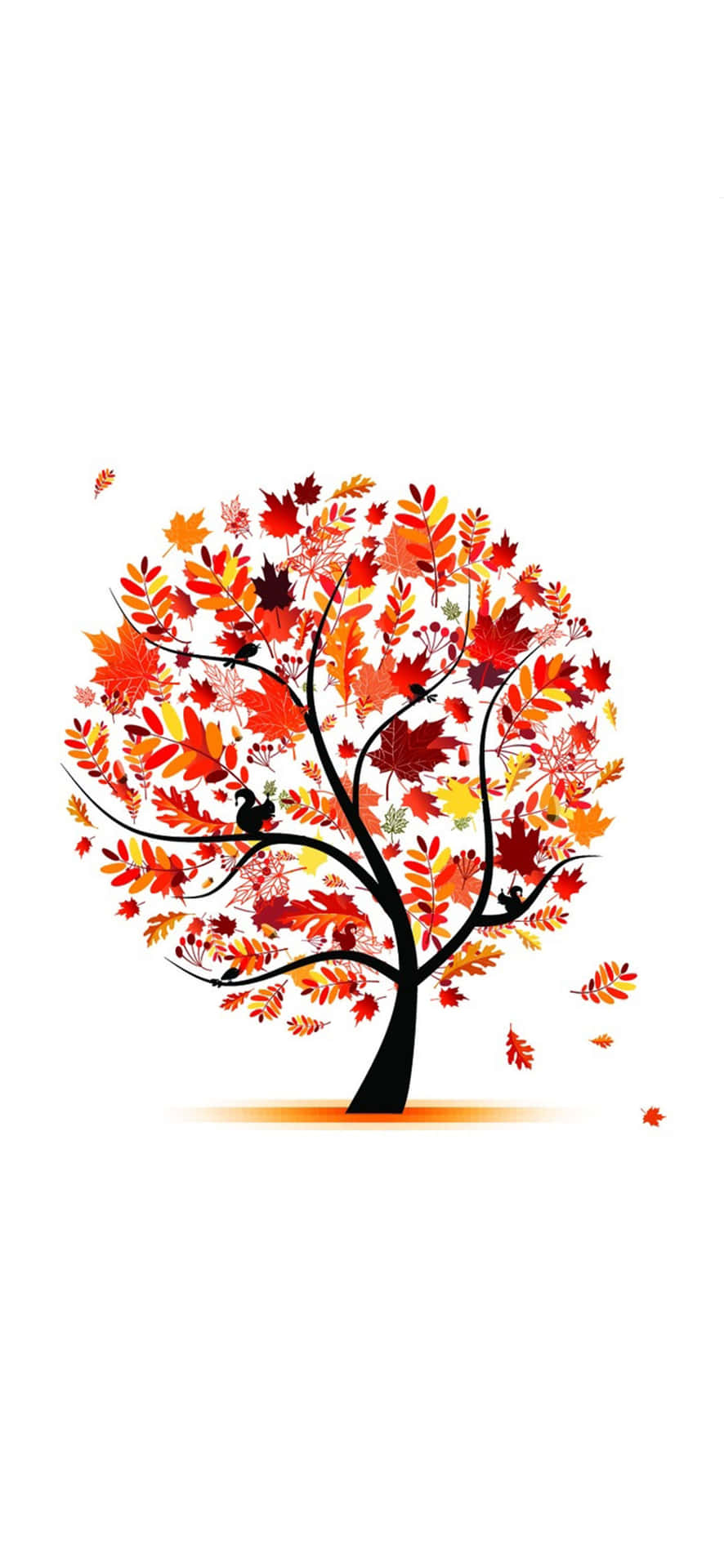 A Tree With Leaves And Leaves On It Background