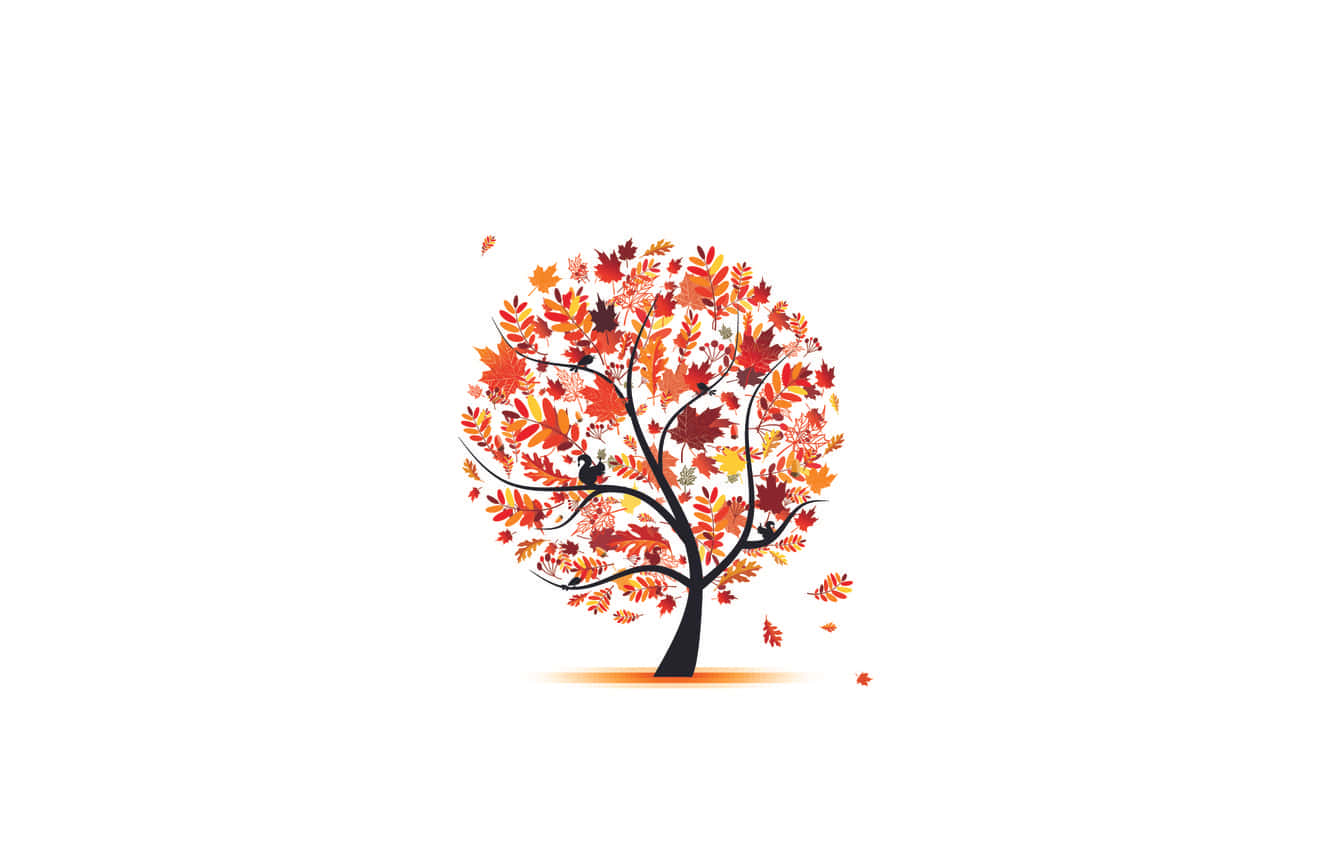 A Tree With Leaves On A White Background Background