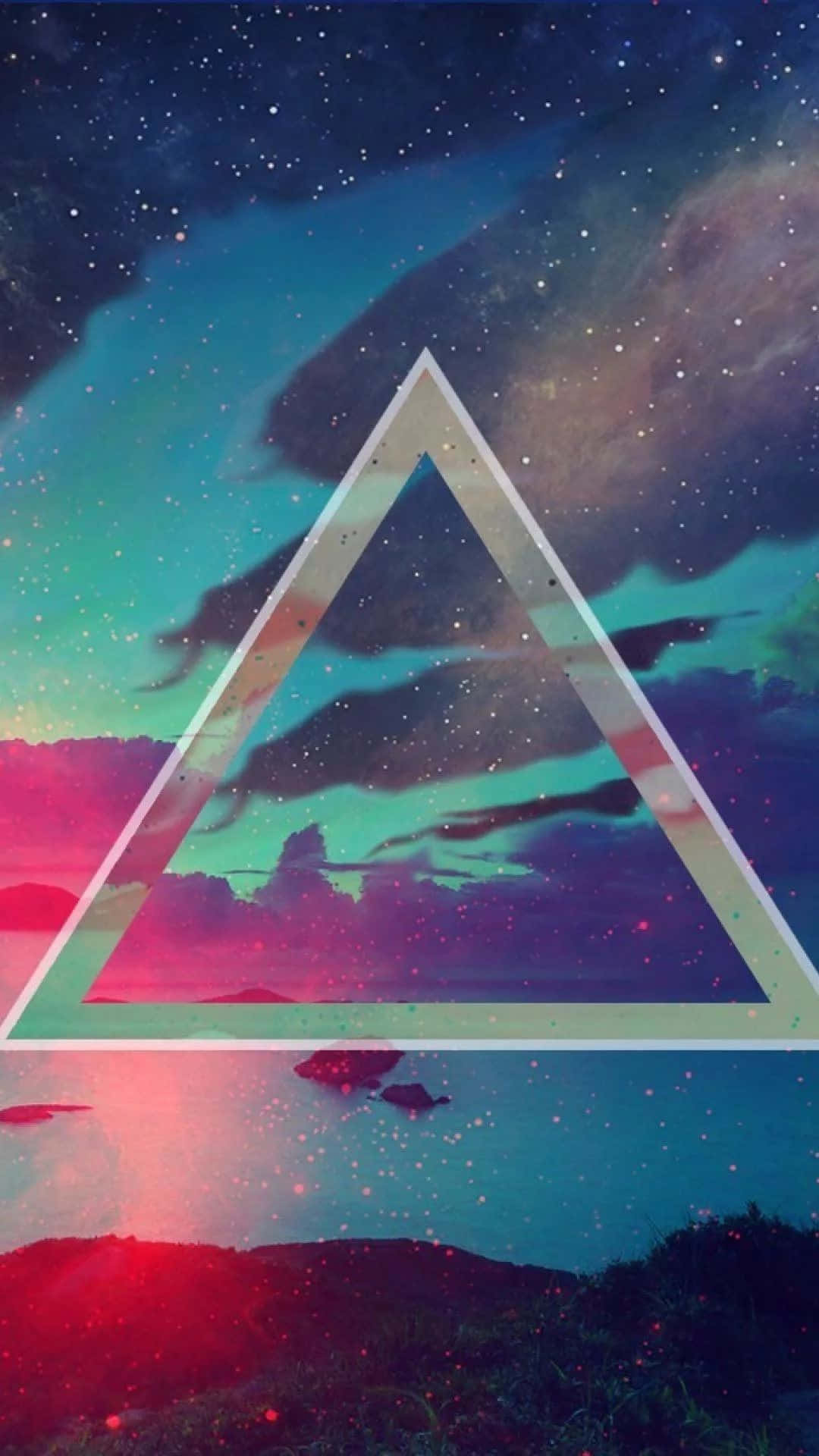 A Triangle With A Colorful Background Background