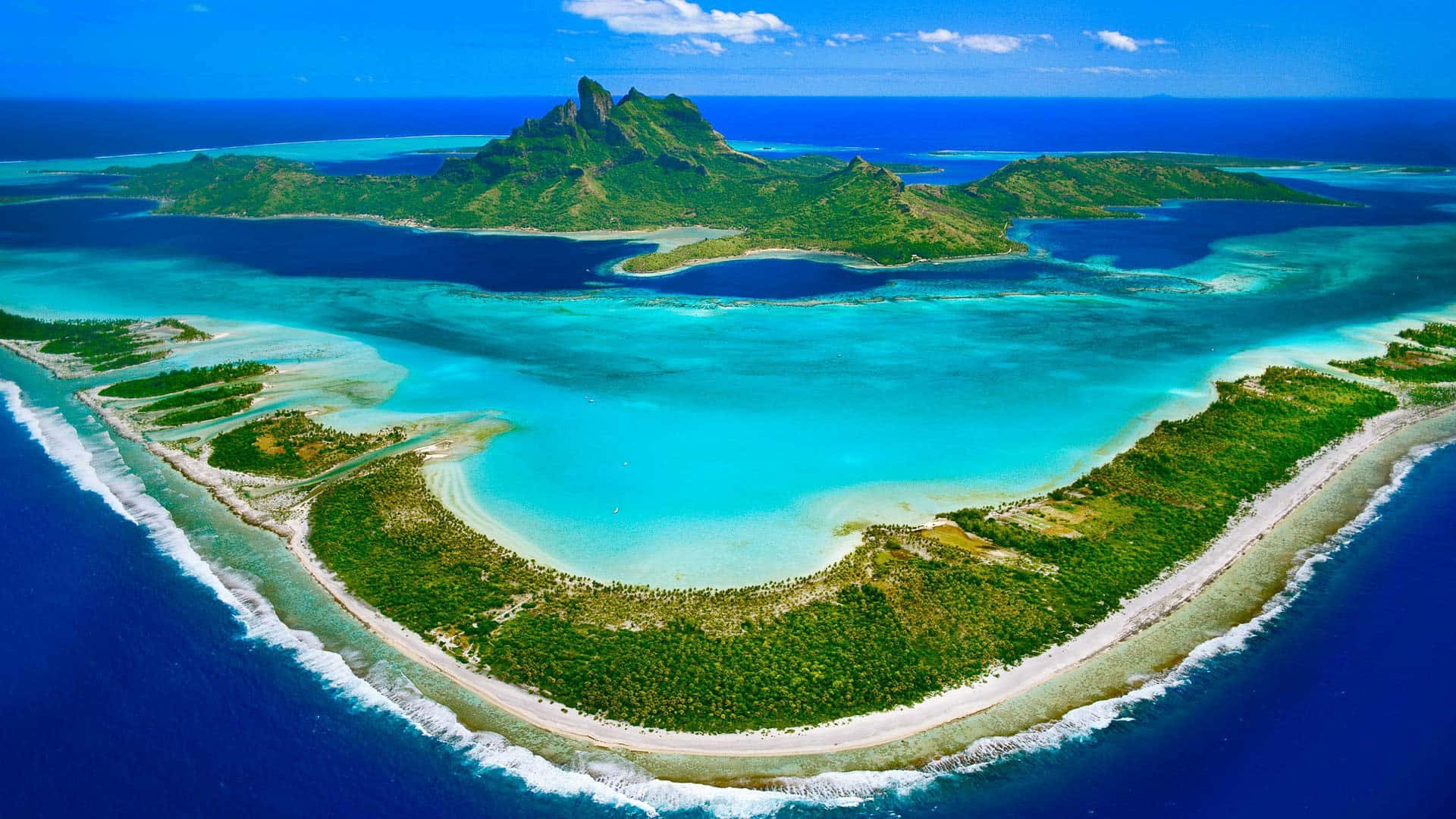 A Tropical Paradise In Bora Bora Background
