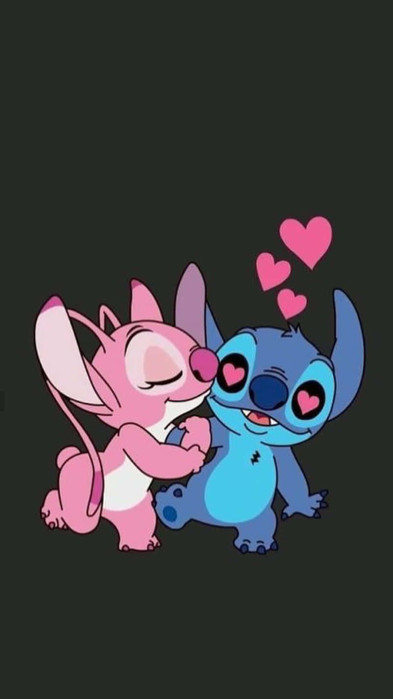 A True Must-see Moment: Stitch And Angel In Love. Background