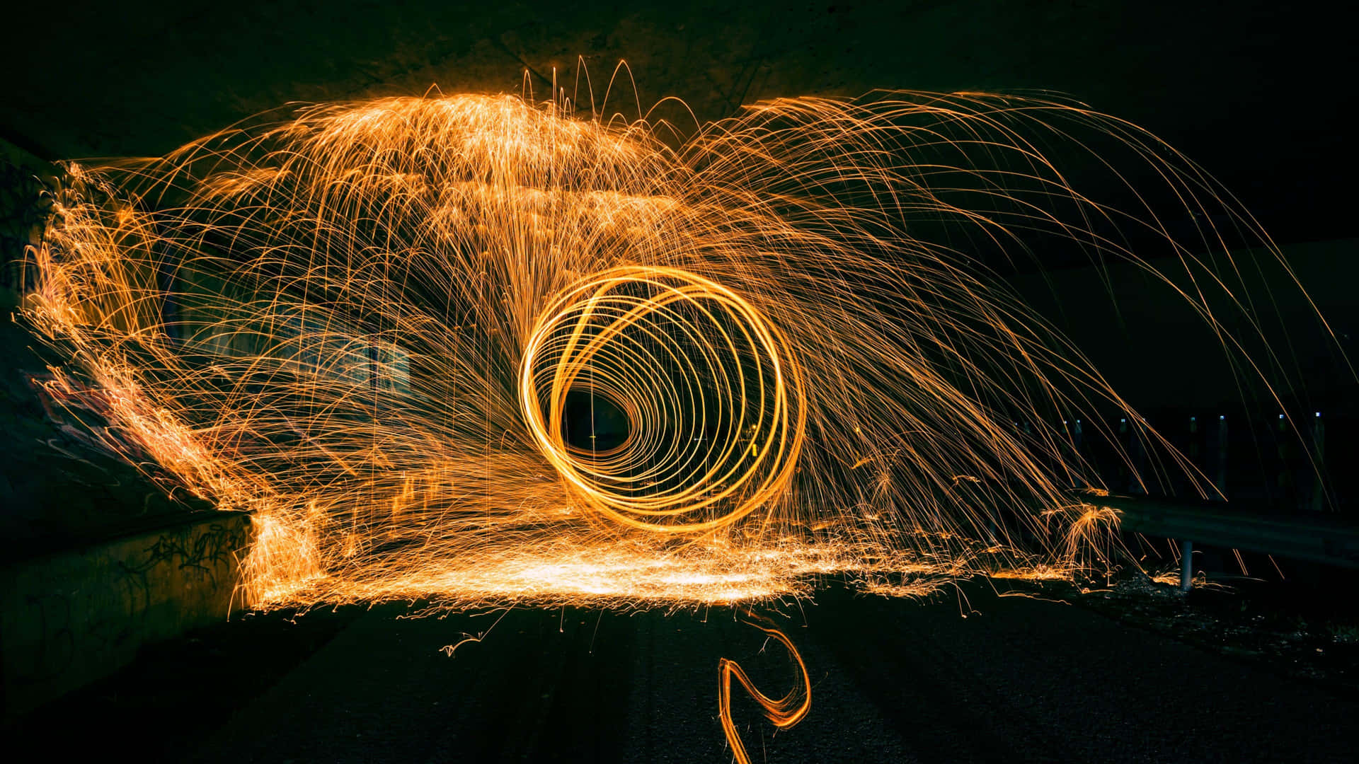 A Tunnel With A Light In It Background