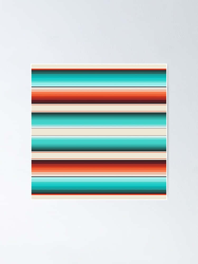 A Turquoise And Orange Striped Placemat Background