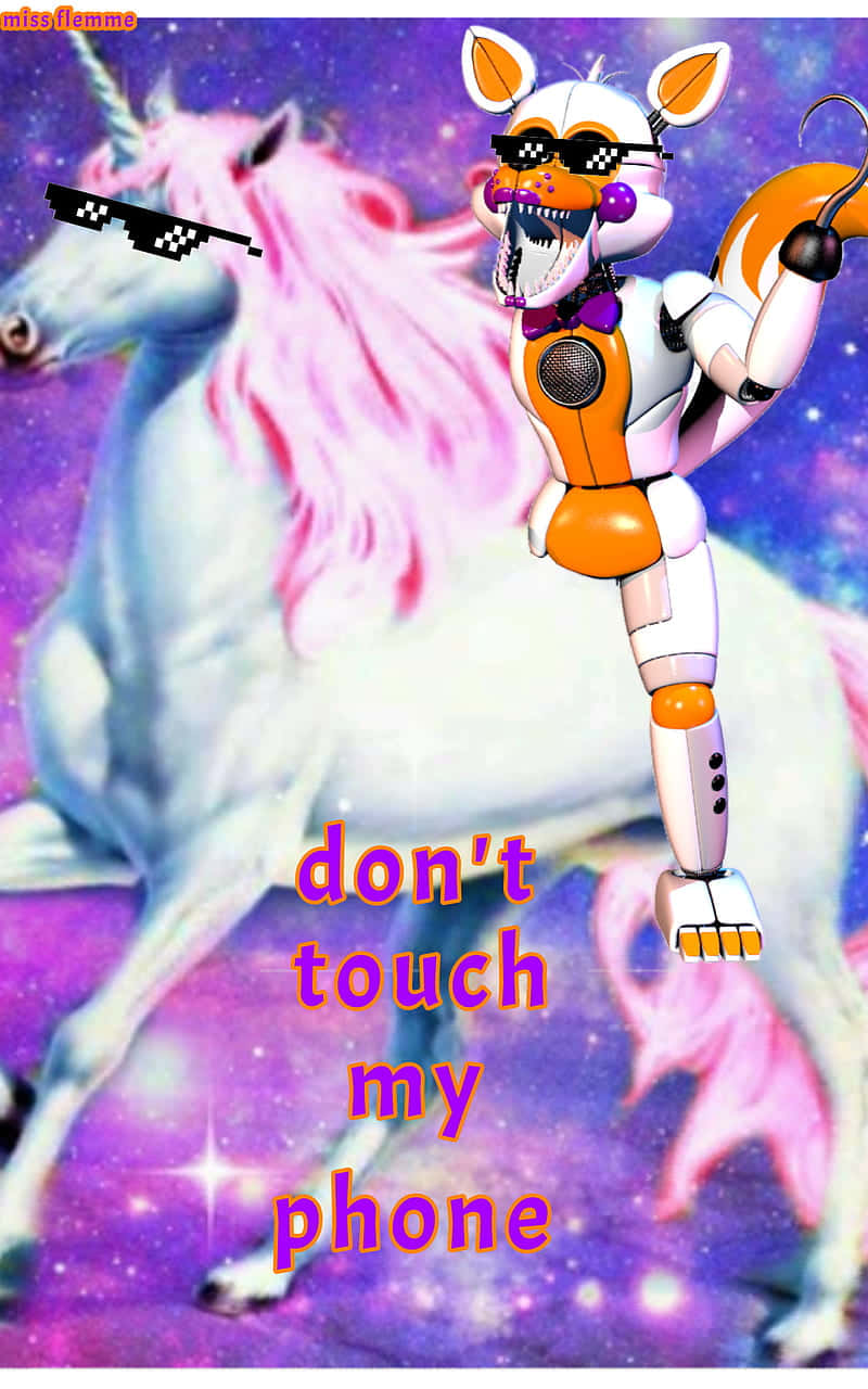 A Unicorn With A Phone On Its Back Background